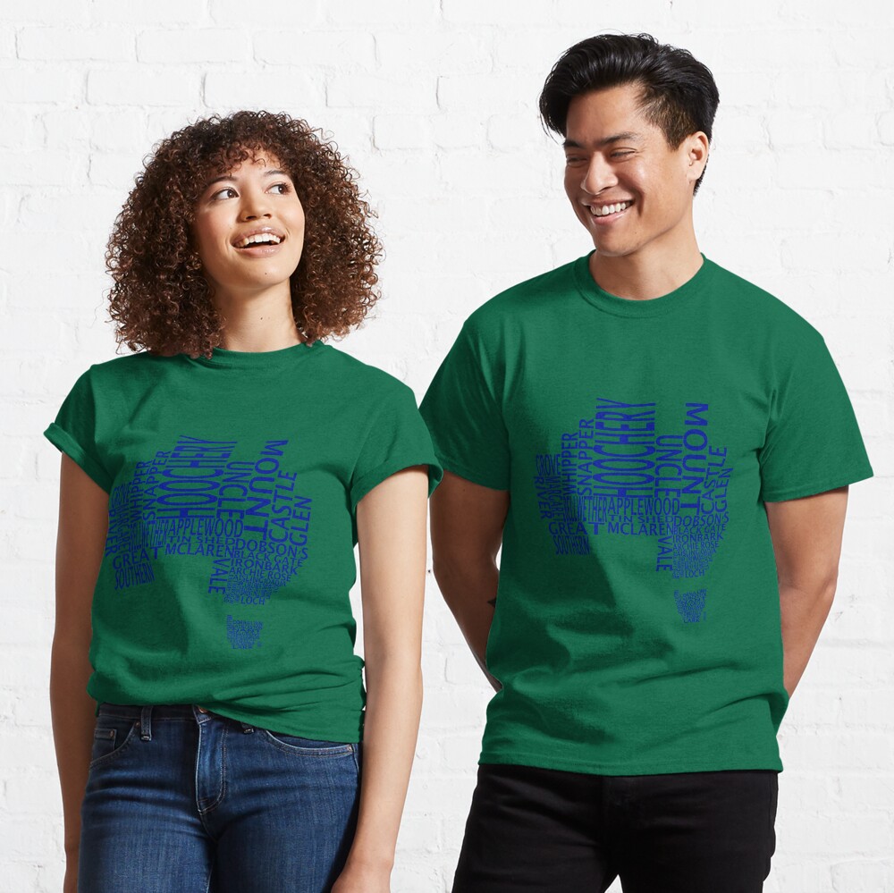 Australian Distilleries Map (Blue) Classic T-Shirt