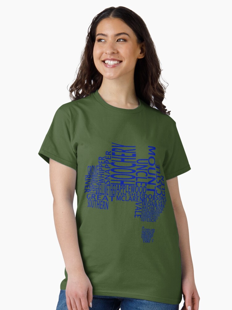 Thumbnail 2 of 7, Classic T-Shirt, Australian Distilleries Map (Blue) designed and sold by Whisky-Imp.