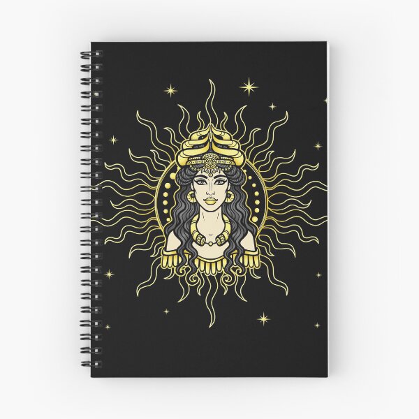 Item preview, Cartoon drawing: beautiful woman in a horned crown In the glow of the sun, a character in Assyrian mythology. Ishtar, Astarta, Inanna. designed and sold by YanaZvereva.