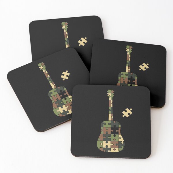 Item preview, Camouflage Puzzle Acoustic Guitar Silhouette designed and sold by nightsworthy.