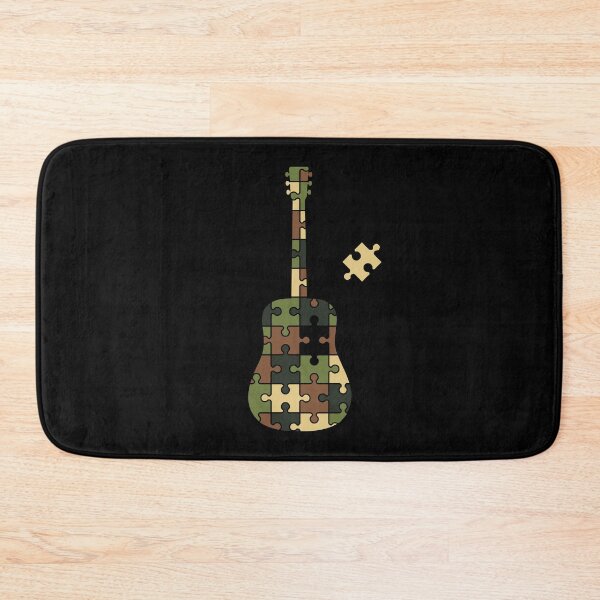 Item preview, Camouflage Puzzle Acoustic Guitar Silhouette designed and sold by nightsworthy.