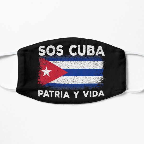 sos cuba flag patria y vida cubans pride Mascarilla plana
