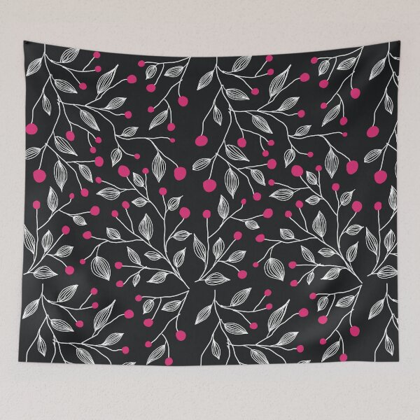 Item preview, "aesthetic bohemian floral and leaves pattern illustration" designed and sold by tudoo.