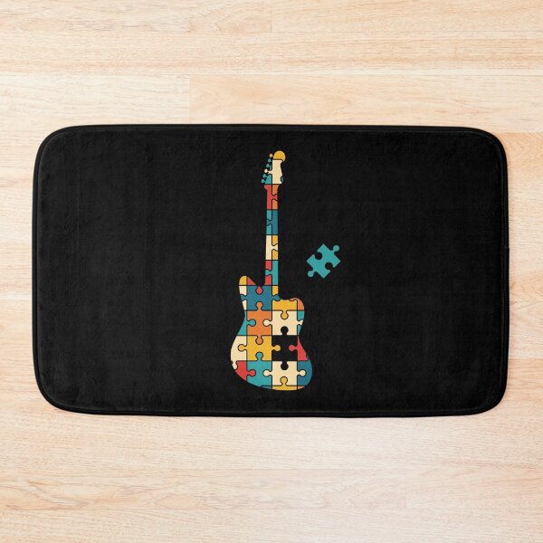 Item preview, Retro Style Puzzle Offset Style Electric Guitar Silhouette designed and sold by nightsworthy.