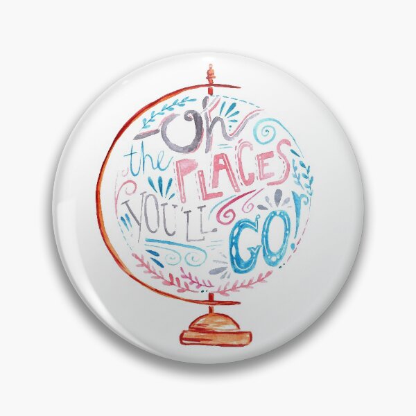Item preview, Oh The Places You'll Go - Typography Vintage Globe in Pink Blue Grey designed and sold by Kit Cronk.