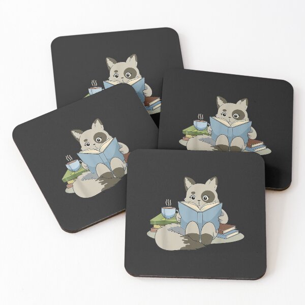 Item preview, Cat Reading Book Tea Coffee Kawaii Cats Chibi Anime designed and sold by adrianajaue.