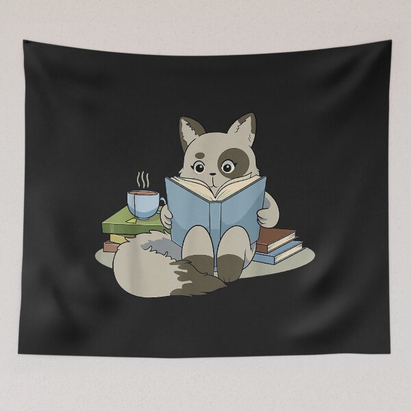 Item preview, Cat Reading Book Tea Coffee Kawaii Cats Chibi Anime designed and sold by adrianajaue.