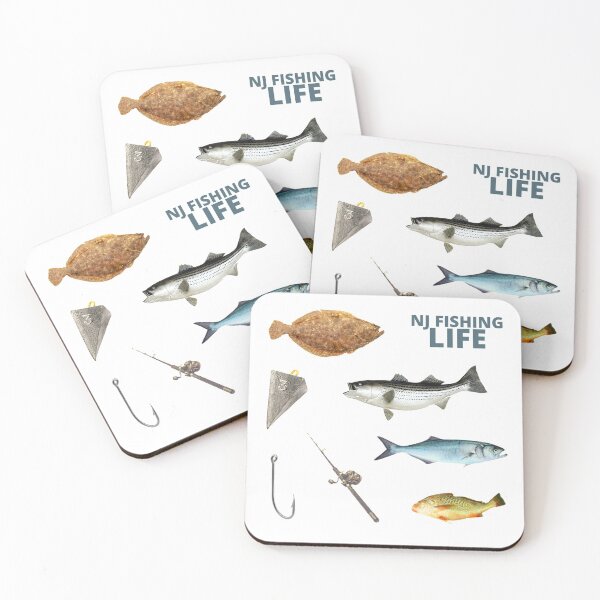 Item preview, NJ NY MD Fishing Life Flounder Striped Bass Blue Fish Croaker Surf Tackle Sticker Pack designed and sold by CBCreations73.