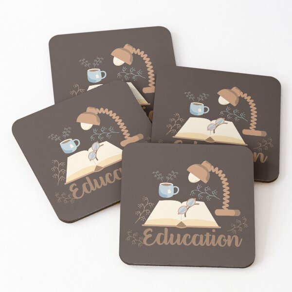 Item preview, Education typography composition with cup of tea and book designed and sold by CutieBlue.