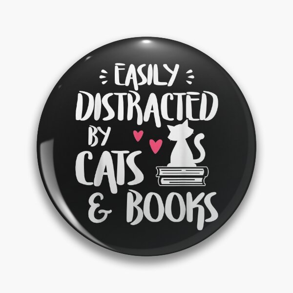 Item preview, Easily Distracted by Cats and Books - Cat & Book Lover designed and sold by adrianajaue.
