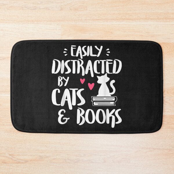 Item preview, Easily Distracted by Cats and Books - Cat & Book Lover designed and sold by adrianajaue.