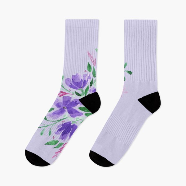Item preview, Purple Watercolor Flower Arrangement designed and sold by Kit Cronk.