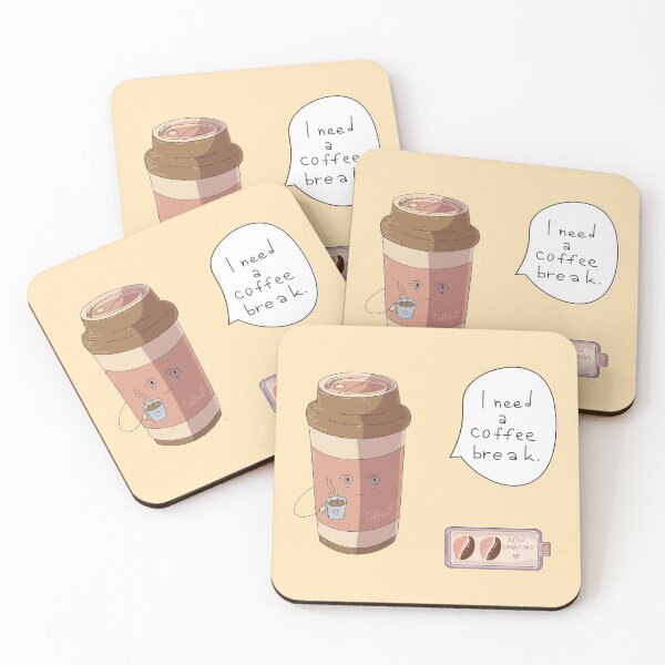 Item preview, coffee charging battery - i need a break designed and sold by opalsunsetart.