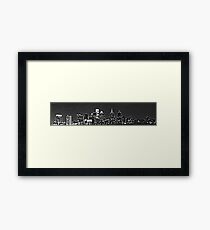 Philadelphia Skyline Panorama - Monochrome Framed Print