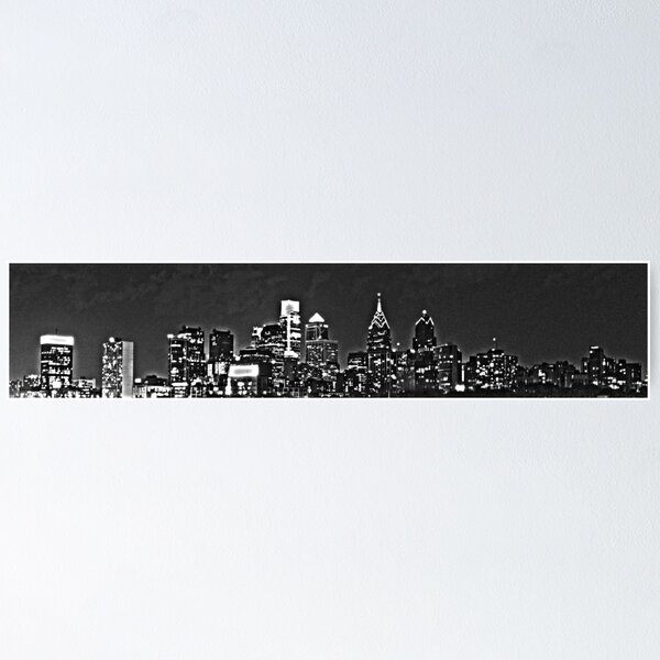 Item preview, Philadelphia Skyline Panorama - Monochrome designed and sold by John Brady.