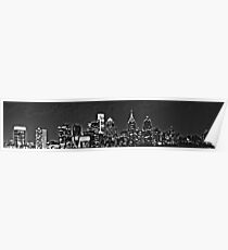 Philadelphia Skyline Panorama - Monochrom Poster