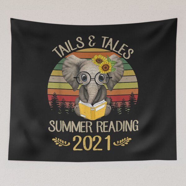 Item preview, Tails And Tales Summer Reading 2021 Elephant Book Lovers designed and sold by adrianajaue.