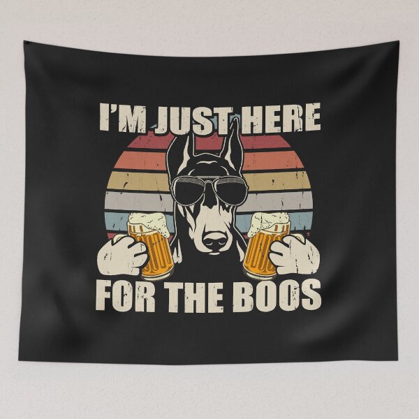 Item preview, Doberman Drink Beer I'm Just Here for the Boos Halloween Long Sleeve designed and sold by kerricqkat.