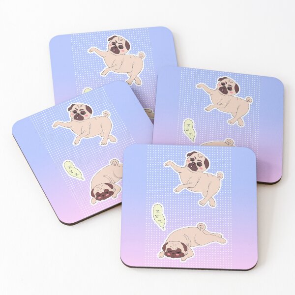 Item preview, cute sleeping chibi dog pug designed and sold by opalsunsetart.