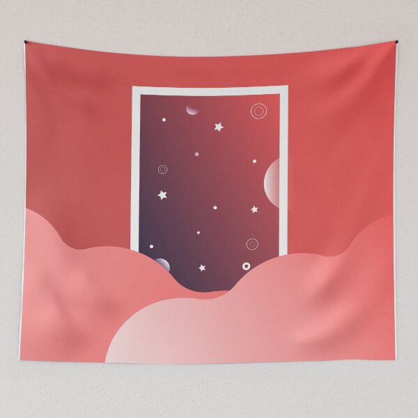 Item preview, [T SHIRT] Door to Sky Roaring Red Minimalist Illustration by Miraidesigns designed and sold by miraidesigns.