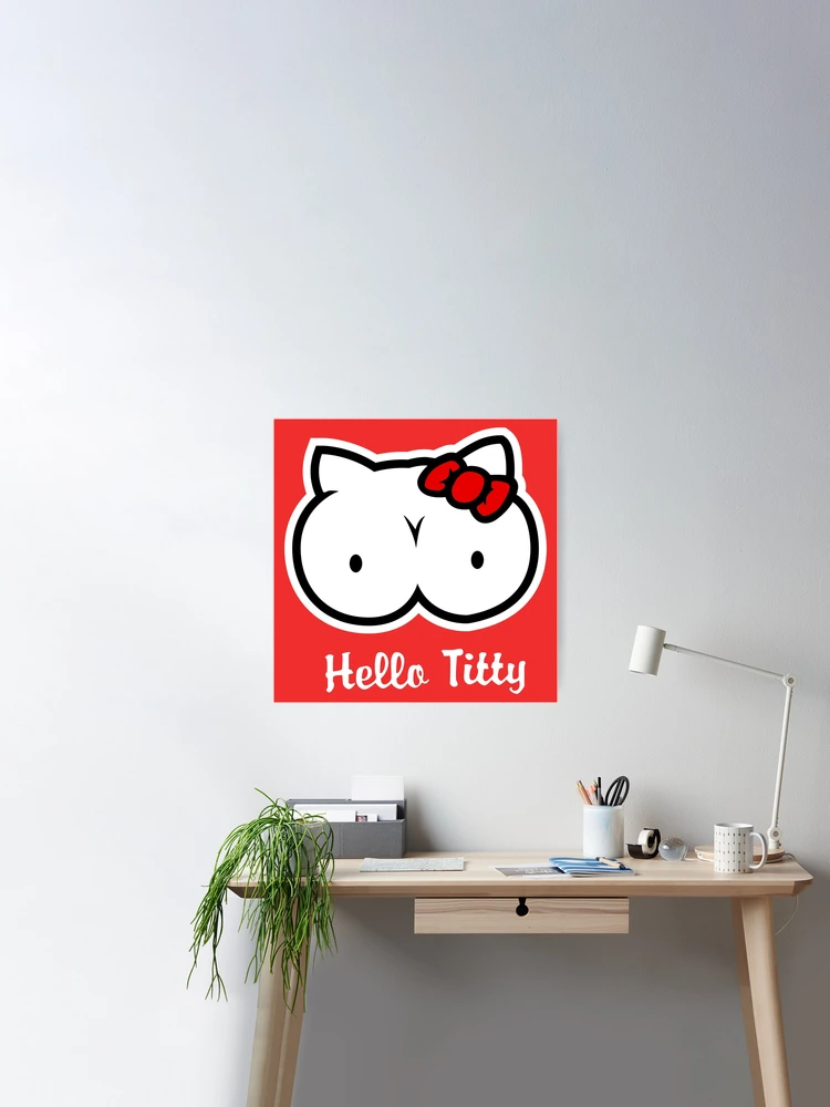 PS0454 Hello Titty Adult Sticker Sheet Decal Wall Self Adhesive