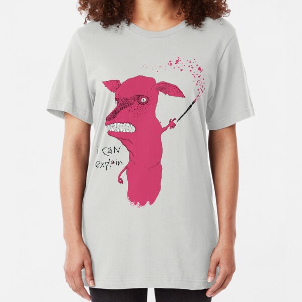 Bad Explanation Art Dog Slim Fit T-Shirt