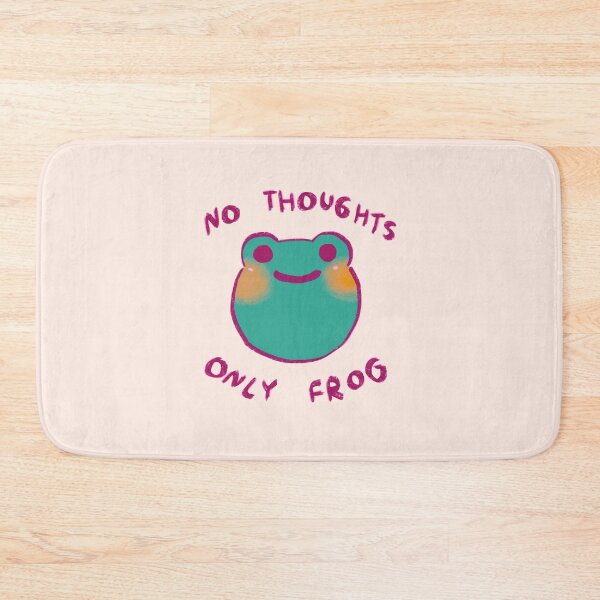 Item preview, I draw comforting cute green frog / no thoughts only frog text designed and sold by RansRoom.
