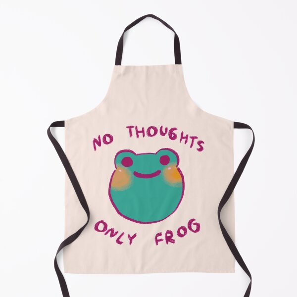 Item preview, I draw comforting cute green frog / no thoughts only frog text designed and sold by RansRoom.