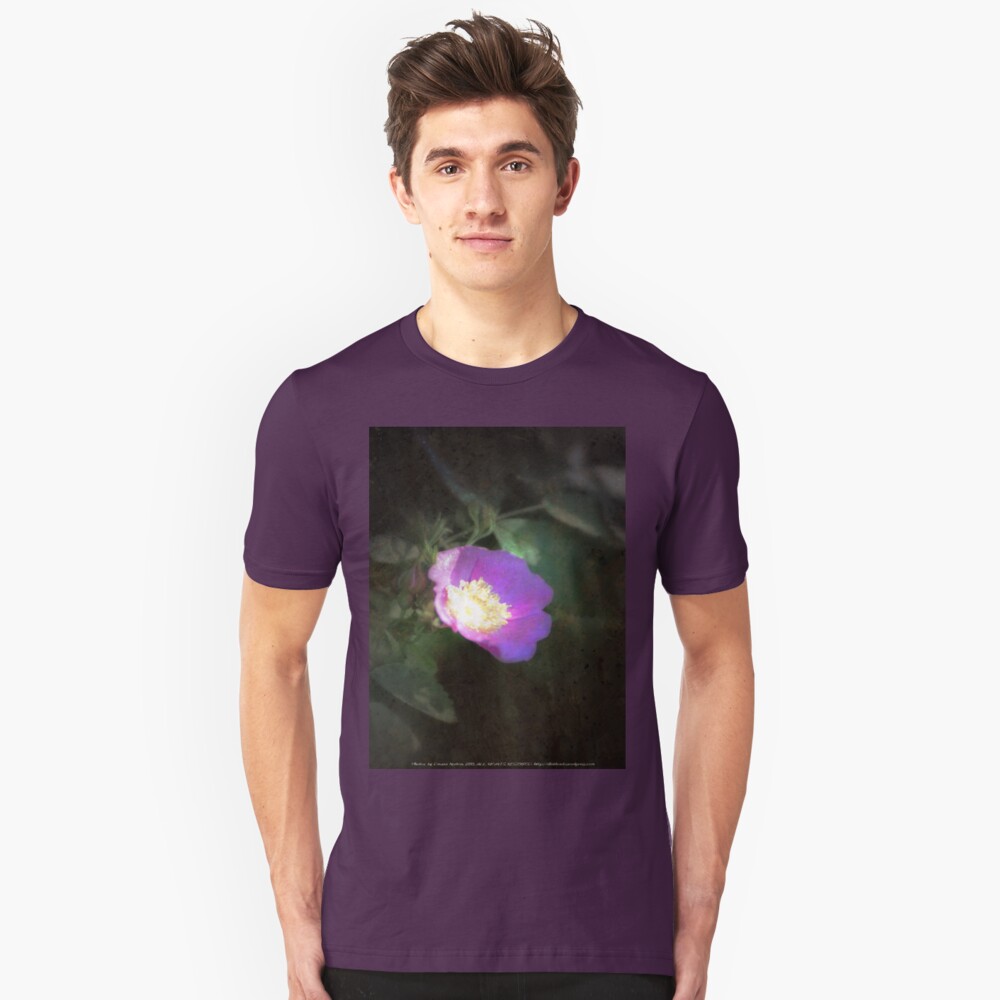 glowing old fashioned rose elegance Slim Fit T-Shirt