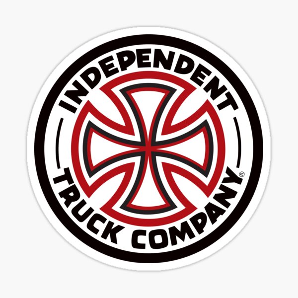 Big Independent Trucks Skateboard Sticker Schwarz Weiß Rot 15cm Rund 