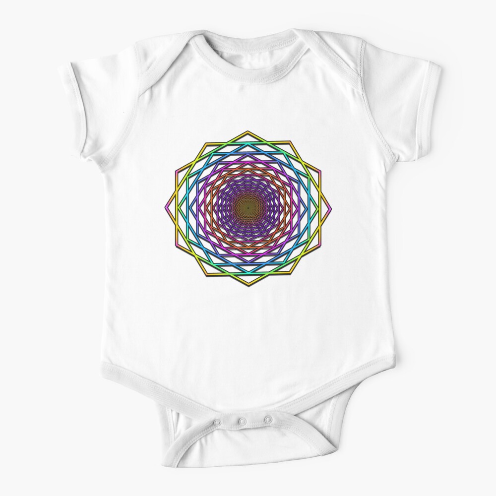 Hexagon Mandala Sacred Geometry Symbol Baby One Piece By Leahmcneir Redbubble