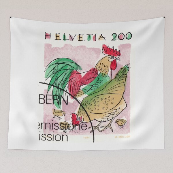 Item preview, 1994 Switzerland Rooster Postage Stamp designed and sold by retrographics.