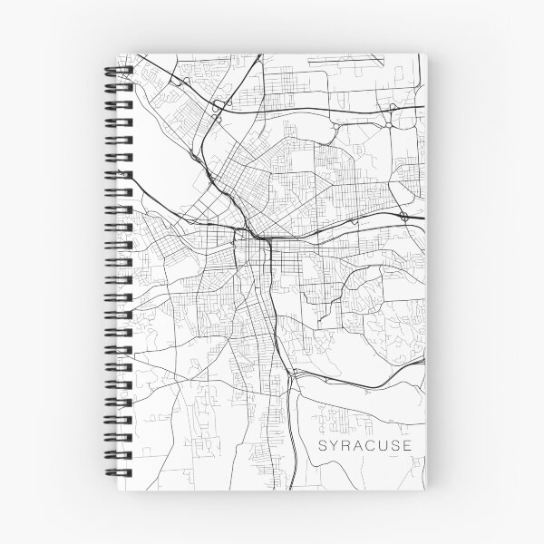 Item preview, Syracuse Map, USA - Black and White designed and sold by MainStreetMaps.