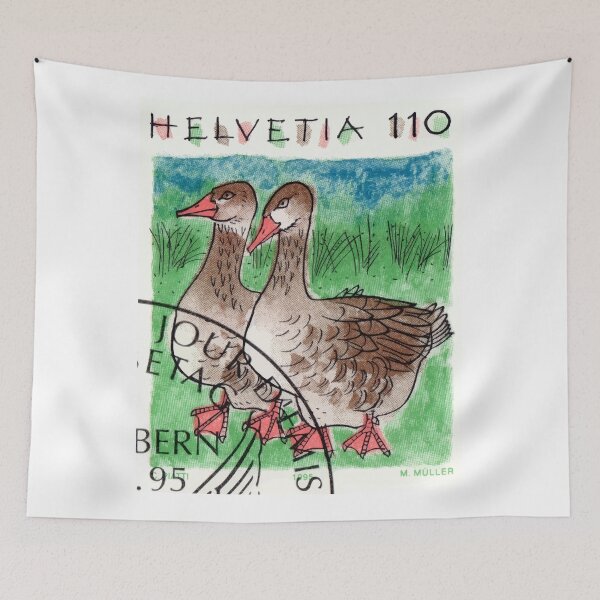 Item preview, 1995 Switzerland Geese Postage Stamp designed and sold by retrographics.