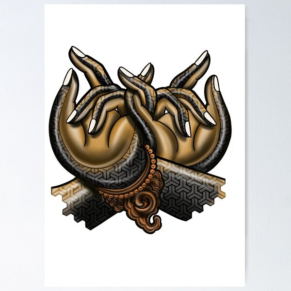 Item preview, Mudra geometric Buddhist hands  designed and sold by laurennouveau1.