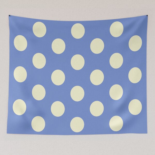 Item preview, Large CREAM and DANUBE BLUE POLKA DOTS designed and sold by RachelMacht.