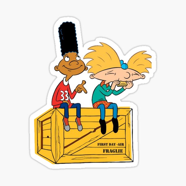Hola arnold y Gerald Helga Crush Cartoon Shortaki Sticker Art Friends Logo Retro Pegatina