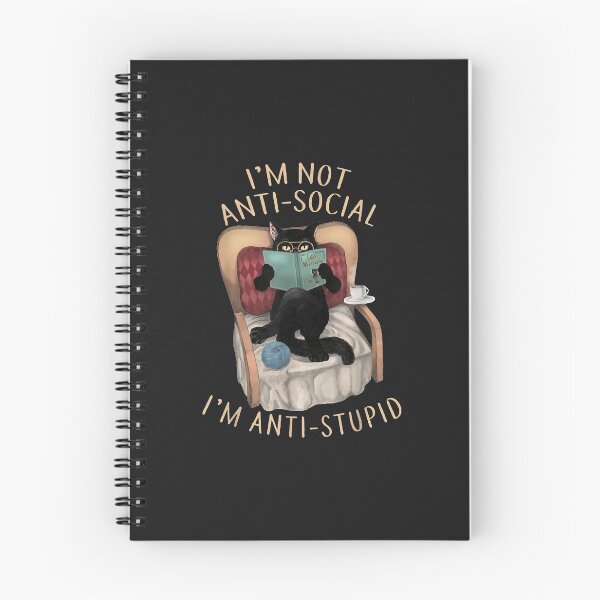 Item preview, I'm Not Anti-Social I'm Anti-Stupid Cat Read Book designed and sold by adrianajaue.