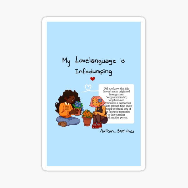 Item preview, Love Language Infodumping Illustration designed and sold by AnoukVitte.