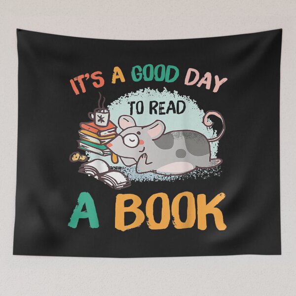Item preview, It's A Good Day To Read Book Reading Lover Retro Mouse designed and sold by adrianajaue.
