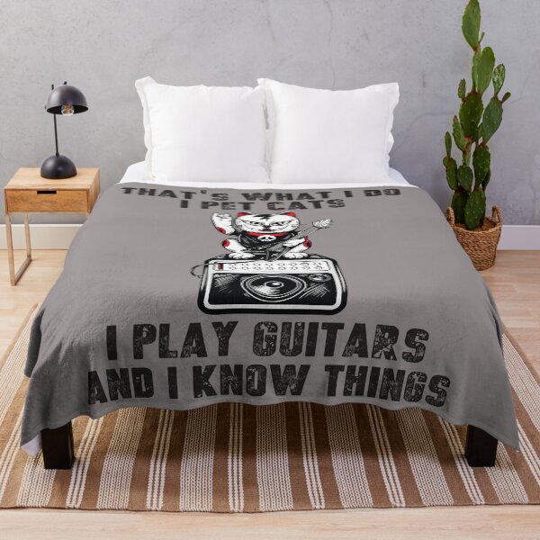 Item preview, cat playing guitar - That's What I Do I Pet Cats Play Guitars And I Know Things designed and sold by DavidAlun.