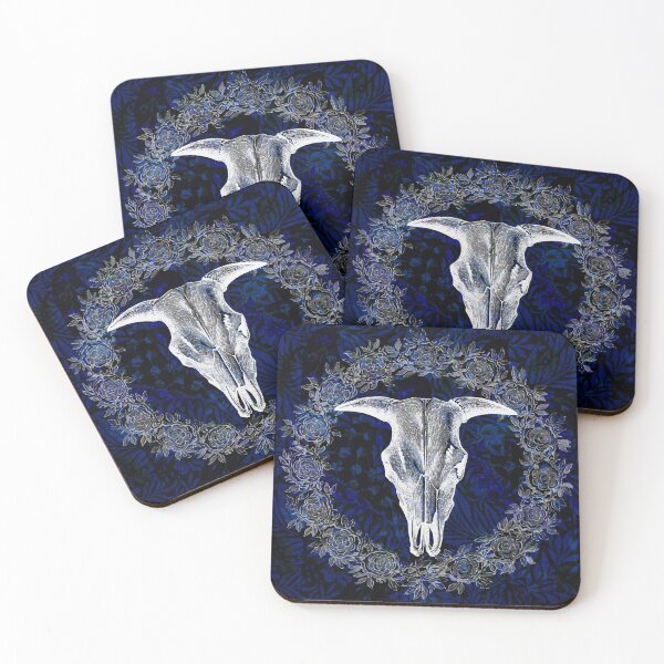 Item preview, floral skull print designed and sold by redstitchlab.