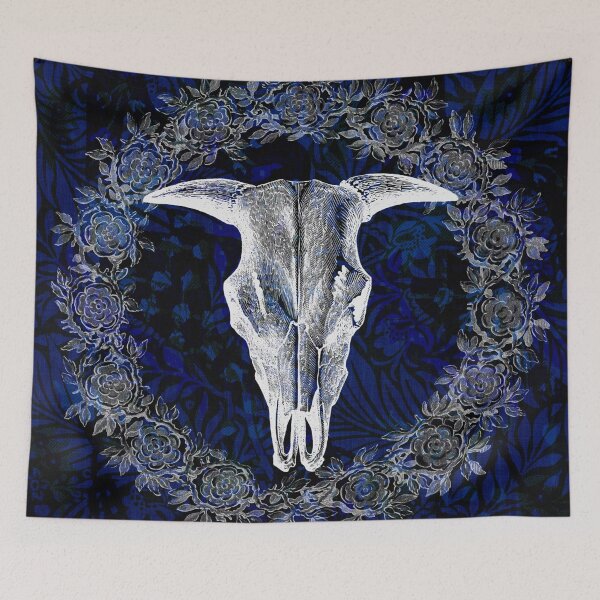 Item preview, floral skull print designed and sold by redstitchlab.