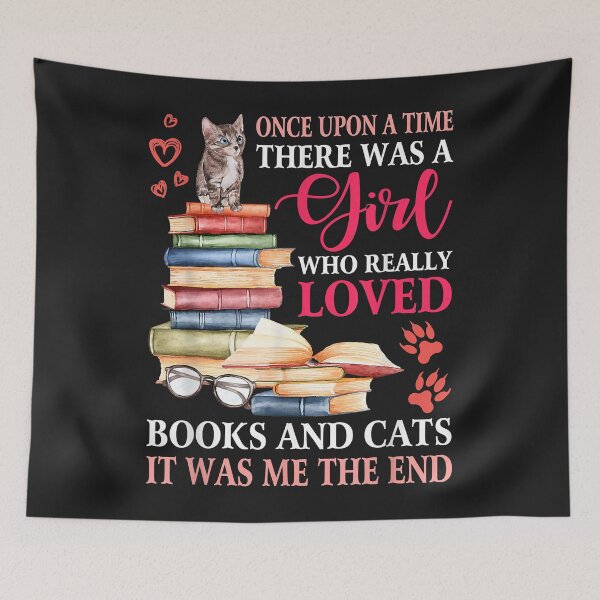 Item preview, Once Upon A Time There Was A Girl Loved Books & Cats TShirt designed and sold by adrianajaue.