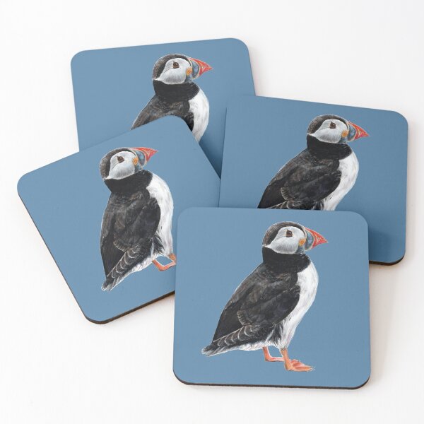 Item preview, Puffin on a blue background designed and sold by Kathryn Green.