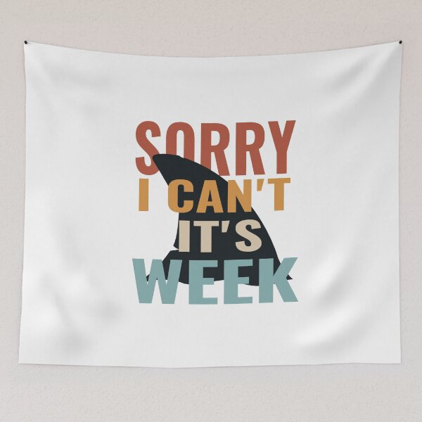 Item preview, Vintage Sorry I Can't It's Week Funny Shark Gift T-Shirt designed and sold by AMZBlacKStore.