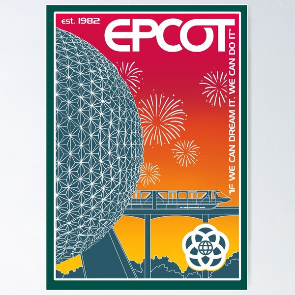 Item preview, Epcot Center (Retro Rainbow) designed and sold by Cammi Friederichs.