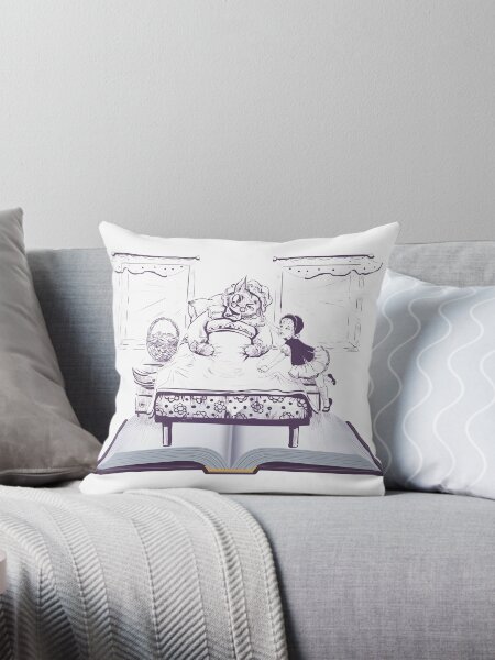 Item preview, Fake Grandma Wolf is lying on the bed next to a girl designed and sold by WemmaW.