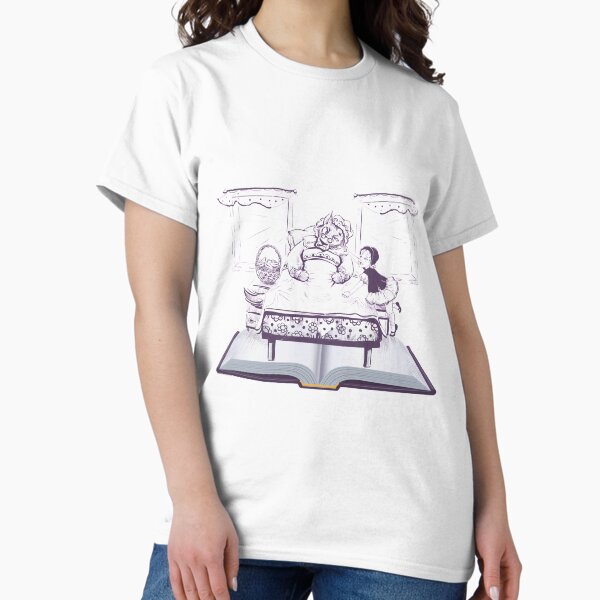 Item preview, Fake Grandma Wolf is lying on the bed next to a girl designed and sold by WemmaW.