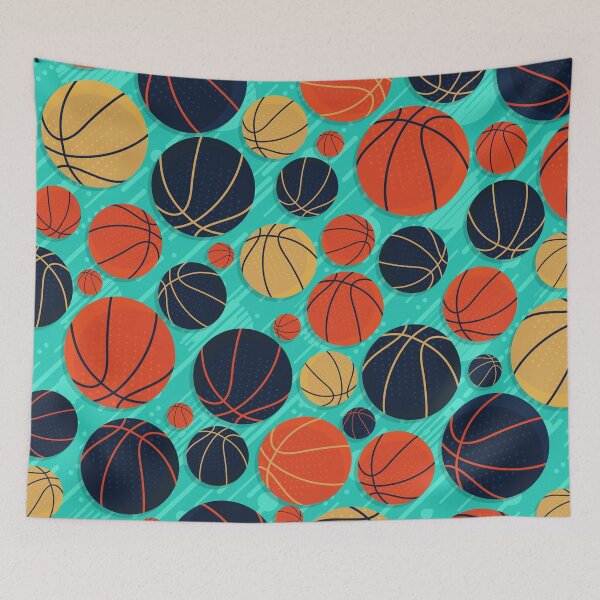 Item preview, Basketballs retro pattern designed and sold by k9printart.